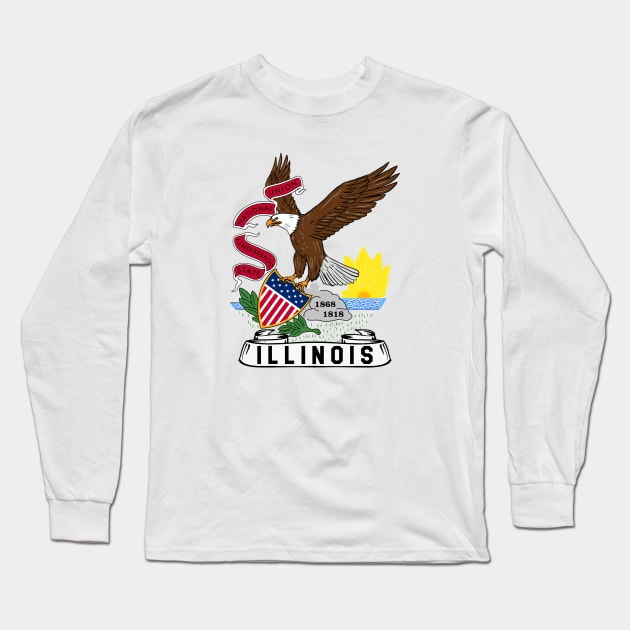 SEAL OF ILLINOIS Long Sleeve T-Shirt by theanomalius_merch